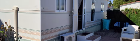 A mobile home on a sunny plot on Albir Oasis Park in Albir, Costa Blanca, Spain