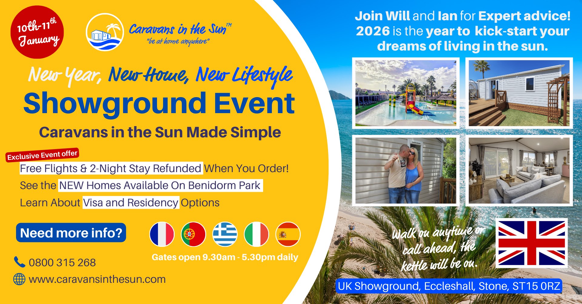 FREE Flights & A 2 Night Hotel Stay in Spain To View Caravans For Sale…