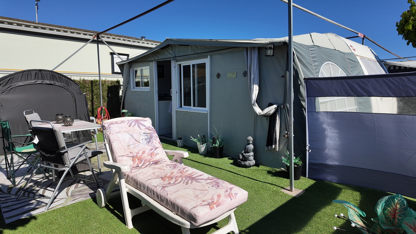 Fully Furnished Burstner Caravan & Awning For Sale On Camping Benisol, Benidorm – £23,000